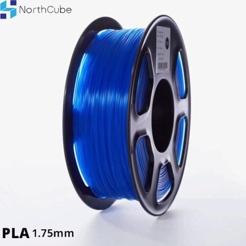 NORTHCUBE 3D Printer PLA Filament 1.75mm for 3D Printers, 1kg(2.2lbs) +/- 0.02mm Filament Holder Transparent Blue Color