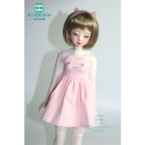 Clothes for doll fit 43cm 1/4 BJD accessories fashion cat ear dress pink, black, blue