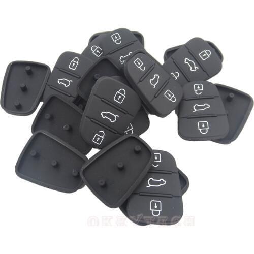 OkeyTech 50pcs/lot 3 Button Remote Key Rubber Case Button Pad For Hyundai I30 IX35 I20 For kia key pad silicone Free Shipping