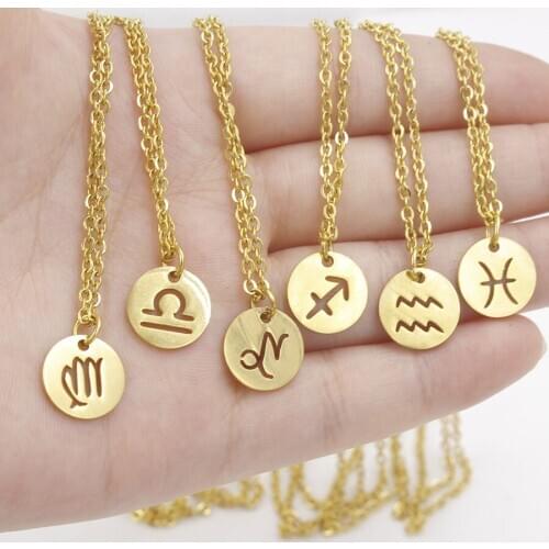 BUDROVKY Necklace Libra Necklace Zodiac Aries Cancer Virgo Taurus Capricornus Gemini Leo Sagittarius Aquarius Pisces Libra Chain