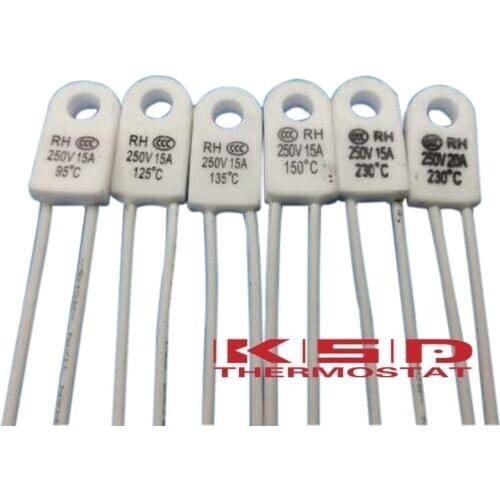 5pcs RH/Tf RH 125C RH 125 Celsius 125 Degree 15A 250V Temperature fuse Thermal links Over temperature protector