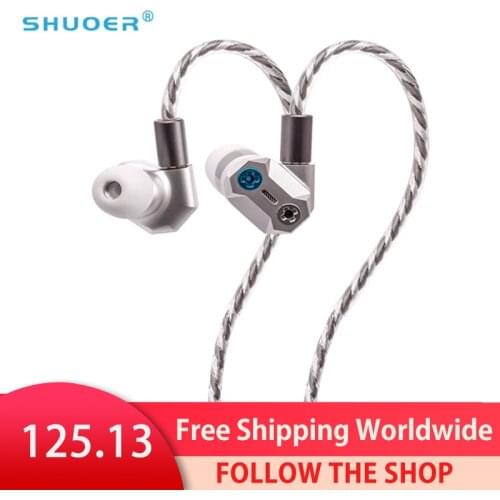 Shuoer Tape Pro | Magnetostatic Dynamic Hybrid Iem Headphones With Bass Tuning Screws And Dual Pin Silver Plated Copper Cables