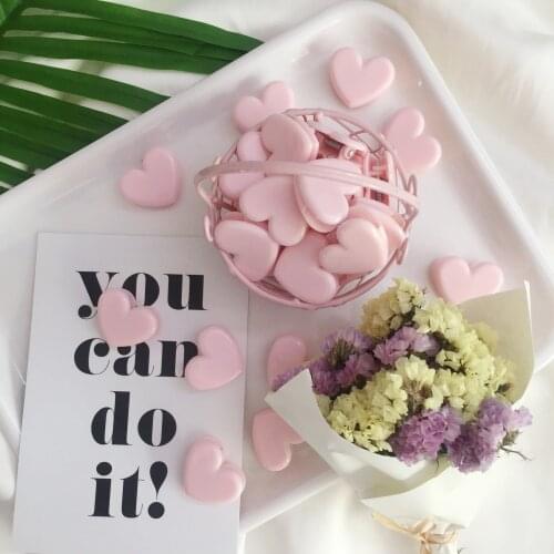 Cute pink love heart-shaped clip folder invoice folder photo folder 4 pack plastic clip girl photo props