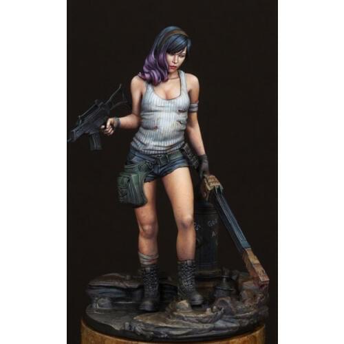 Sexy 1/24 Scale 75 mm Female Soldier Not Attacked Miniatures Modelling Unpainted Assembling Static Woman Figure Resin Model Kits
