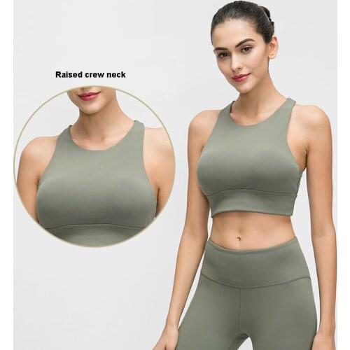 High Neck Sports Bra Triangle Hollow Beautiful Back Gathered Shockproof Women Yoga Fitness Sports Underwear