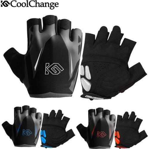 CoolChange Cycling Gloves Summer Sports Anti-sweat GEL Bicycle Gloves Anti-slip Breathable Half Finger Bike Gloves For Men Women