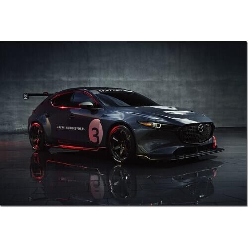 Wall Art Canvas Painting 2020 Mazda 3 TCR Cars Posters and Prints Wall Picture For Living Room Decor