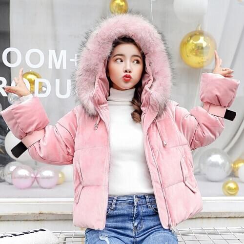 2019 New Arrival Polyester Long New Cotton-padded Woman Fund Even Hat Winter Womens Increase Student Jacket Cotton Loose Coat