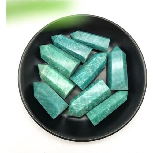 1pc Natural Amazonite Crystal Point Healing Obelisk Quartz Wand for Home Decor Reiki Energy Stone Natural Stones and Minerals