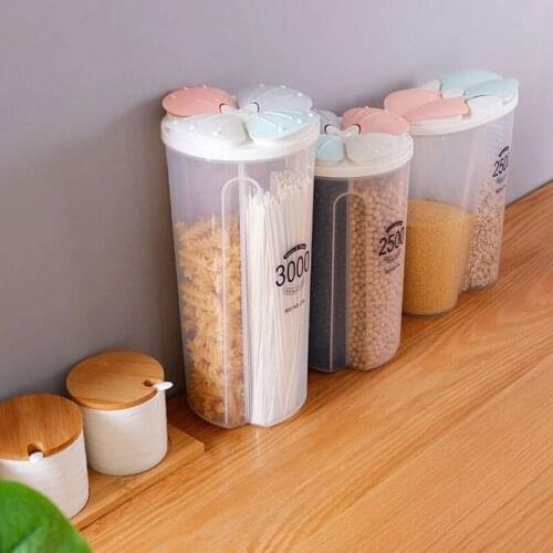 1Pc Miscellaneous Grains Transparent Airtight Jar Kitchen Refrigerator Bean Food Grade Storage Tank Divided Storage Box