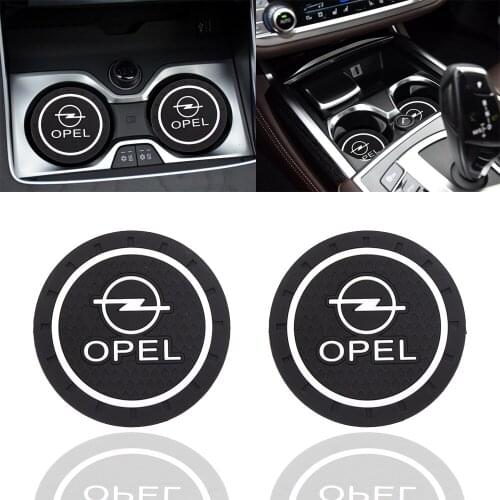 2pcs New Fashion car coaster Silicone epoxy coaster car decoration For Opel Astra Mokka Insignia Zafira Corsa Tigra car styling