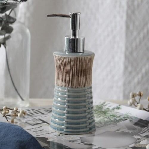 280ml Retro Ceramic Wristband Hand Dispenser Portable Shampoo Bottle Liquid Soap Dispenser Lotion Bottle Bathroom Accessories