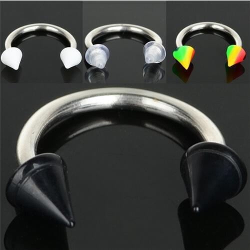 1 PC Acrylic Ball/Spike Barbells Horseshoe Piercings Nose Lip Eyebrow Rings Tragus Cartilage Hoop Rings Body Jewelry