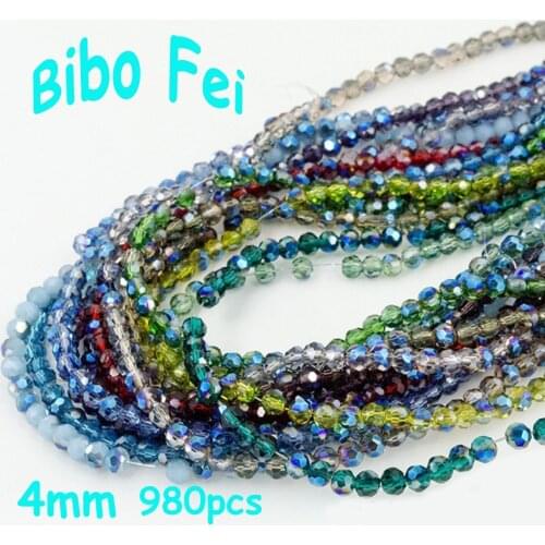 Free shipping multi color 4mm 980PCS Czech Austria crystal beads,Football crystal beads,bracelet necklace Jewelry Making DIY