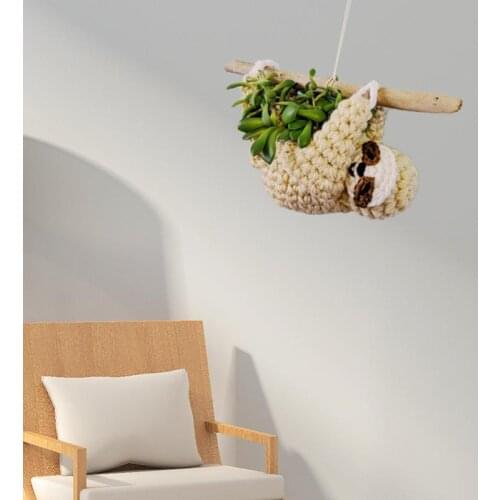 Sloth Cloth Flower Pot Hanging Crochet Flower Pot Home Creative Weaving Garden Decoration Storage Ornaments