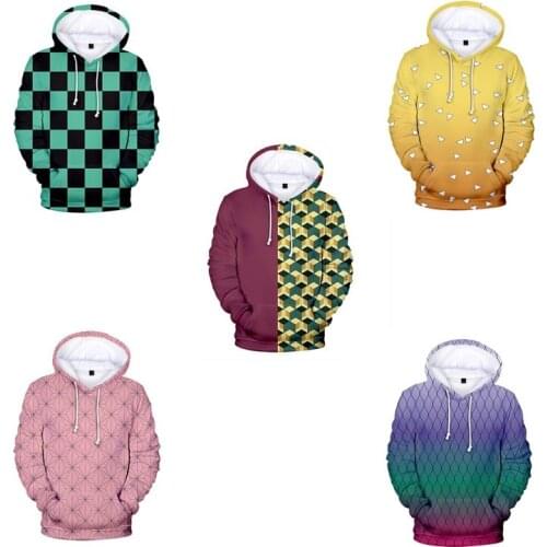 Demon Slayer Kimetsu no Yaiba Hoodies Tanjirou Nezuko Zenitsu Tomioka Giyuu Cosplay Hoodie Adult Pullover Hoodies Sweaters