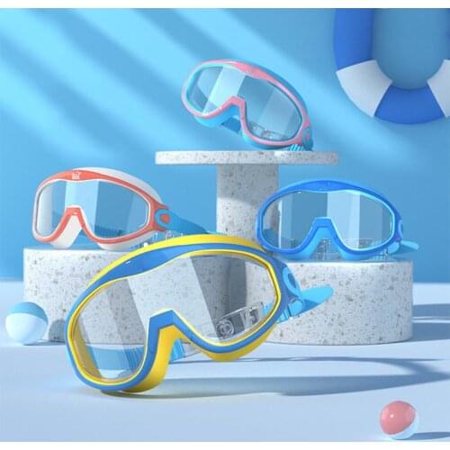 Childrens Large-frame Swimming Goggles Waterproof and Anti-fog HD Transparent Swimming Goggles Outdoor Water Sports Equipment