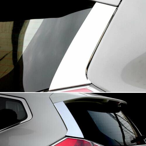 For Nissan Rogue X-Trail T32 2014-2019 Chrome ABS Car Rear Trunk Window Spoiler Cover Trim