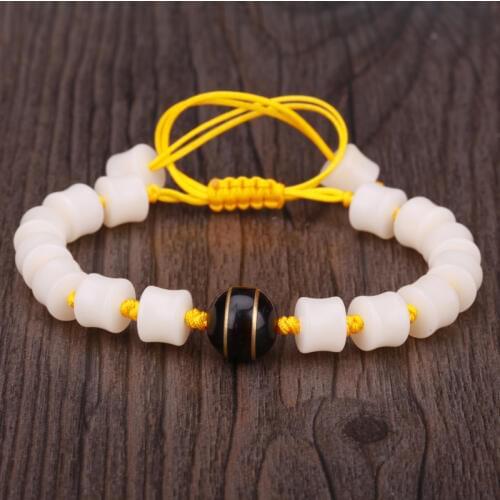 KEJIALAI Handmade Coconut Buddhist Scriptures Beads Bracelets Meditation Women Men Bangle Religious Strand Bracelet KJLFZ094