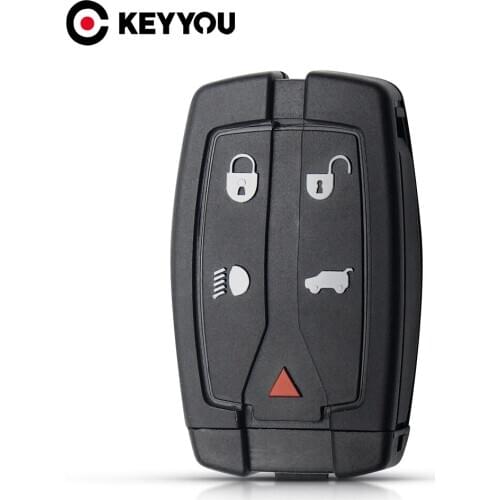 KEYYOU For Land Rover Freelander 2 Discovery Remote Smart Key Replacement Key Shell 5 Buttons Uncut Blade Case Car Accessories