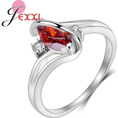 Latest Dark Orange Cubic Zirconia Trendy 925 Sterling Silver High Quality Rings Special Design Gifts For Women/Girls