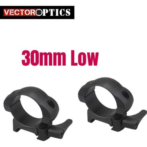 Vector Optics Tactical STEEL 30mm Low Profile Quick Release Picatinny Weaver Mount Ring Bracket 21mm Base Black Matte