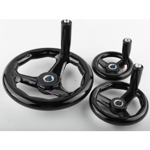 Round Bakelite Milling Machine Lathe CNC 3D Printer Spoked Hand Wheel 3 Hand Wheel 12*100mm/12*125mm/16*160mm/18*200mm/20*250mm