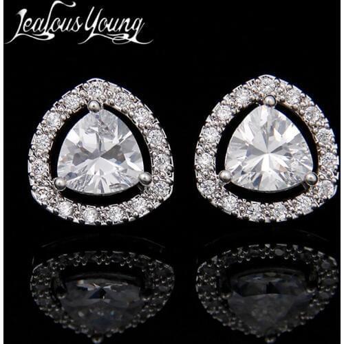 Ladyfirst 2017 New Arrival Sparkling Tiny CZ Halo Tear Drop Wedding Stud Earrings Fashion Jewelry Earings Women Gift AE027