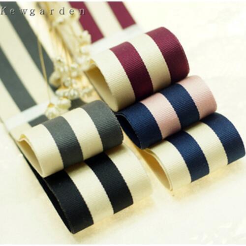 38mm 3.8cm Stripe Satin ribbons handmade tape ribbons DIY bowknot accessoriescolored elastic ribbon 3 m/lot