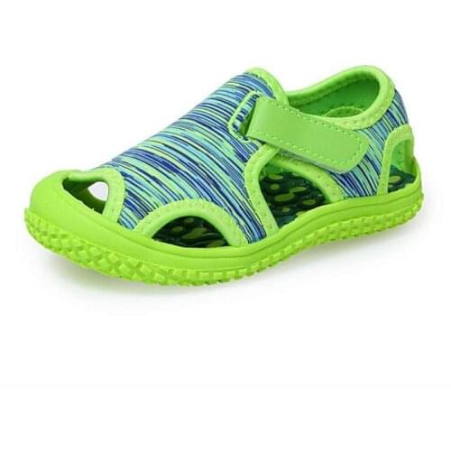 Summer Kids Baby Girls Boys Non-Slip Outdoor Sneakers Soft Sole Hook Beach Sandals Children Covered Toe Shoes женские 2021 Pink