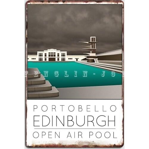 Lido Poster Edinburgh Portobello Metal Sign Wall Plaque Printing Club Home Home Tin Sign Poster