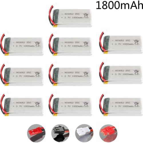 1800mAh 3.7v lipo Battery for KY601S SYMA X5 X5S X5C X5SC X5SH X5SW M18 H5P HQ898 H11D H11C T64 T04 T05 F28 F29 T56 T5710PCS/lot