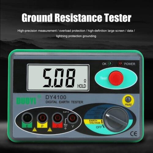 DY4100 Digital Megohmmeter Megger Meter Insulation Earth Ground Resistance 0-2000 Ohm Voltage Tester