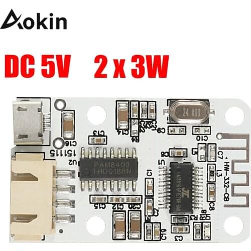 Mini Digital Audio Amplifier Board USB Power Supply 3W+3W Bluetooth Audio Receiver for Speaker