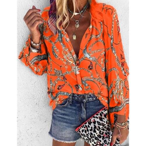 Fashion Printed Long Sleeve Shirt Women Casual Ladies Shirts All-Match Top New Arrival Women T-shirt Button Shirt Female Blusa