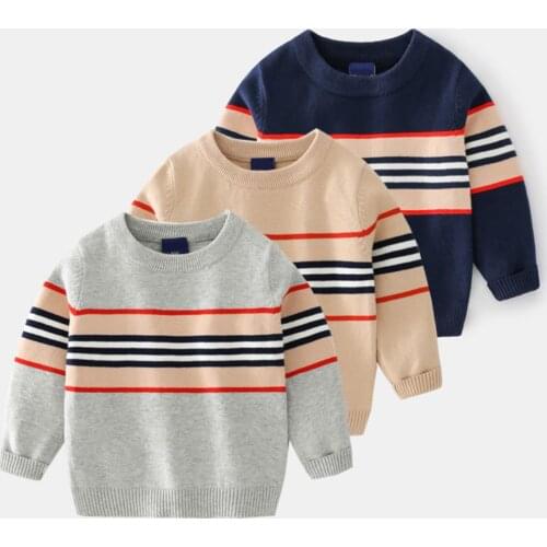 2-6T Fashion Children Sweater Toddler Kid Baby Boys Girls Sweater Autumn Winter Warm Clothes Knit Pullover Top Striped Knitwear