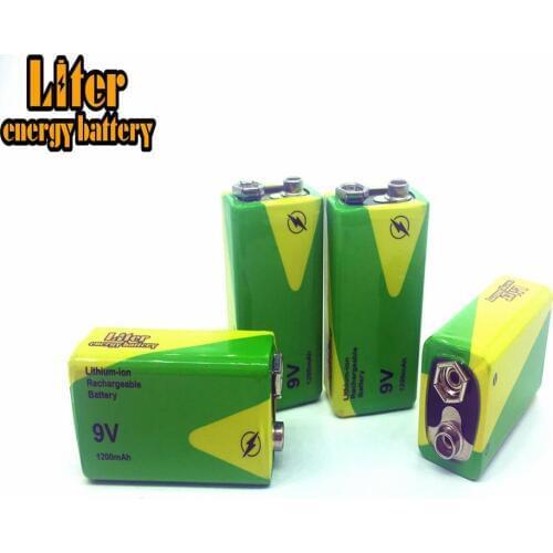 1/2/4 Pieces High Capacity 1200mah 9v Volt Rechargeable Ni-mh Batteries 9 Voltage Nimh Instruments Smoke Alarm Batterey Pack