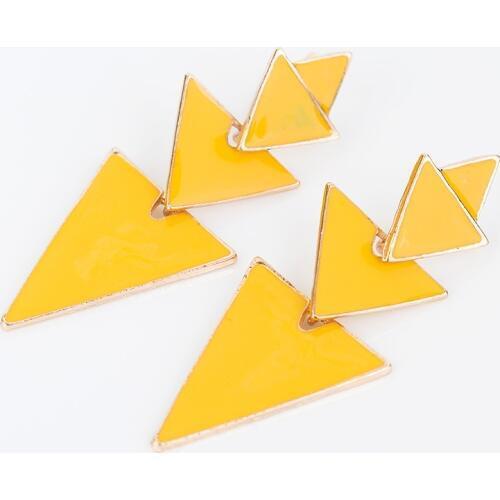 New arrived Triangle Geometric Irregular 4 color Enamel Punk Drop Earrings Bijoux Gorgeous Gold Color de festa #E153