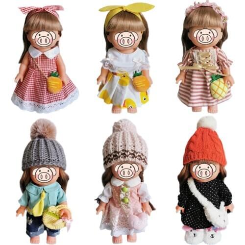 Clothes for Doll Fit 25cm Toy New Born Doll Accessories Dress Suit Outfits Pajamas One-piece Clothes 1/6 BJD Doll Gift