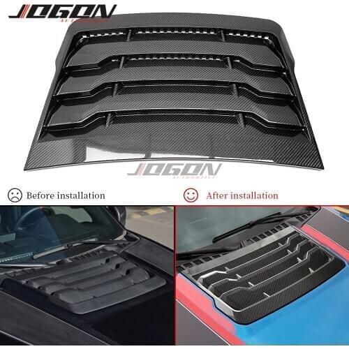 Real Carbon Fiber Front Hood Air Vent Outlet Cover Trim Stickers Car Accessories For Ford F150 F-150 2017 - 2020