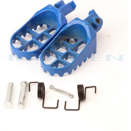 Blue Aluminum Foot Pegs Rest Footrest For Yamaha PW50 PW80 PW 50 80 TW200 TTR90 TTR90E Motor Dirt Bike