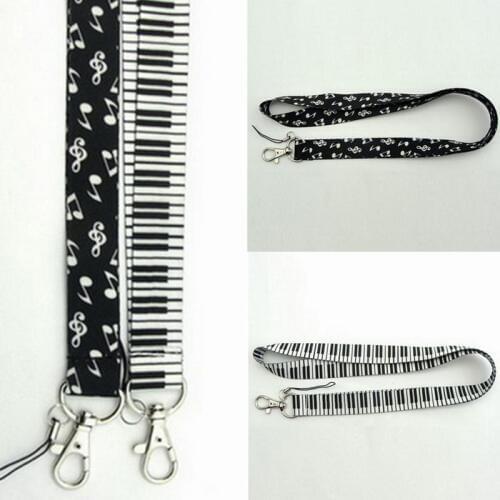 1pc Musical Note Piano Keyboard Printed Neck Lanyard Key Strap Phone Strap For Phone Keys ID Card