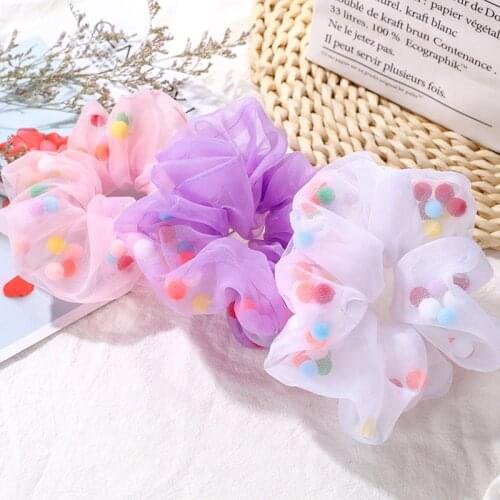 2020 New Cute Colorful Chiffon Scrunchie Elastic Hair Band Women Girl Ponytail Boutique Hair Rope Band Fashion Hair Accessories