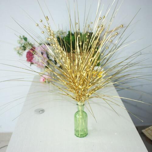 Christmas Decorative Gold Artificial Flash Flower Home Party New Year Decorative Plastic Bouquet