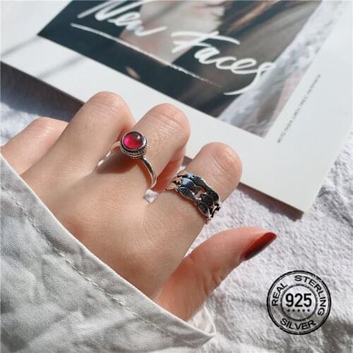 S925 Silver Rings For Women Opening Adjustable Fishs Zircon Original Design Japanese Korean Fashion Wild Student Jewelry INEFFA