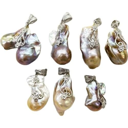 Silvers large baroque pearl pendant gold color huge jumbo flameball pearl pendants big fireball pearl Christmas gift