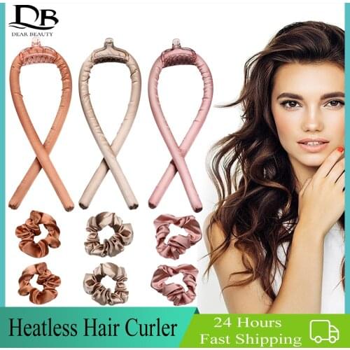 Heatless Hair Curler Curling Iron Set Headband Hair Barrette Hair Loop Three-Piece Set Harmless Curls Hair Sleeping Rollers