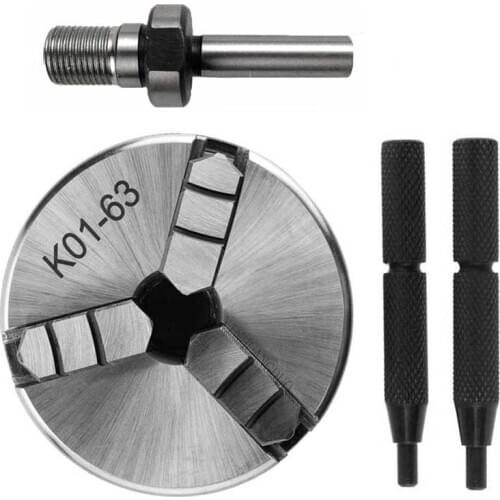 SHGO HOT-3 Jaw Lathe Chuck 6m Safety Mini Lathe Chucks K01-63 3-Jaw Self Centering Chuck+ Chuck Connecting Rod