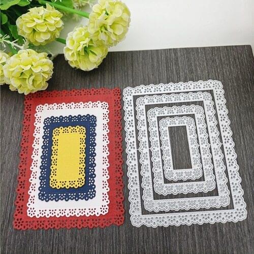 2021 New 4 Pcs Frame Metal Cutting Dies Stencil Die Cut Scrapbooking album paper card Craft embossing Stamps and dies cutter