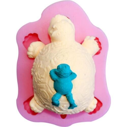 Silicone Fondant Mold Cute Lovely Turtle Shape Fondant Cake Decoration Gum Chocolate Fondant Cake Mold Mould Baking Tool